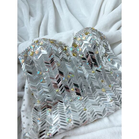 Dave & Johnny Sequin Lace-Up Backless Bodycon Dress | Size 7/8 - Picture 13 of 15